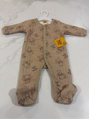 Disney Winnie the Pooh Tan Beige Footed One-Piece